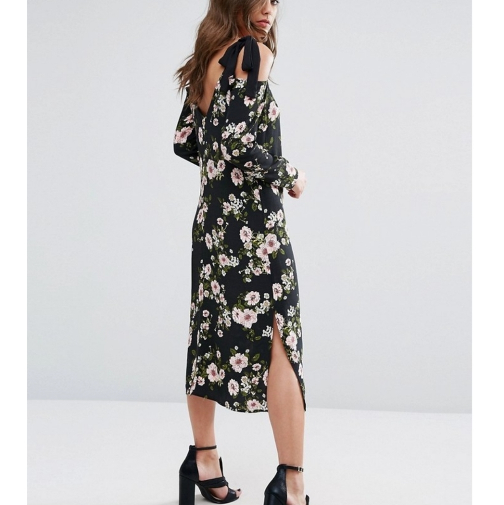 Floral Cold Shoulder Midi Dress Miss Selfridge